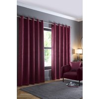 Fusion 'Strata' Triple-Woven Dimout Eyelet Curtains in Wine | Size: 168 cm width x 229 cm drop