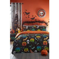 Bedlam 'Scary Pumpkin's Glow in the Dark halloween Duvet Cover Set in Black | Size: Single