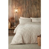 Fusion 'Romo' Fleece & Sherpa Duvet Cover Set in Natural | Size: Double
