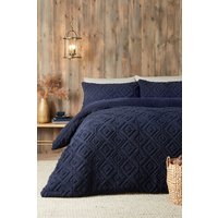 Fusion 'Romo' Fleece & Sherpa Duvet Cover Set in Navy | Size: Double