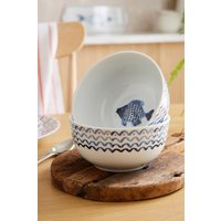 Catch Day Food Print Porcelain Bowl