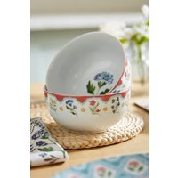 Boho Floral Floral Print Porcelain Bowl