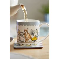 Pantry Cats Floral Print Bone China Mug