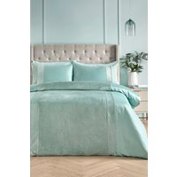 Soiree 'Iras' Luxury Quilted Detailing Duvet Cover Set in Duck Egg Blue | Size: King