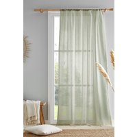 Drift Home 'Kayla' Textured Voile Panel in Green | Size: 140 cm width x 183 cm drop