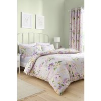 Dreams & Drapes 'Florette' Easy Care Floral Print Duvet Cover Set in Lilac | Size: King