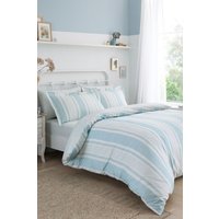 Dreams & Drapes 'Finlay Stripe' Easy Care Striped Duvet Cover Set in Blue | Size: Double