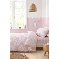 Bedlam Women's 'Retro Daisy' Easy Care Nostalgic Floral Print Duvet Cover Set in Pink | Size: Double