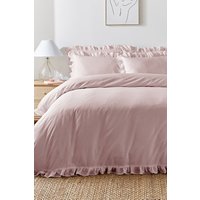 Appletree 'Cassia Frill' 100% Cotton Relaxed Look Duvet Cover Set in Lavender | Size: King