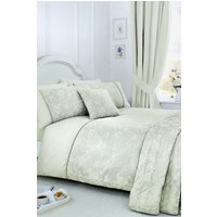 Dreams & Drapes 'Jasmine' Floral Jacquard Duvet Cover Set in Green | Size: Double