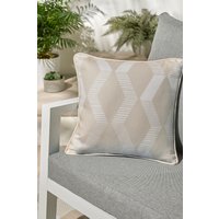 Fusion 'Rico' UV & Water Resistant Zig Zag Geo Print Outdoor Cushion in Natural | Size: 43 cm x 43 cm
