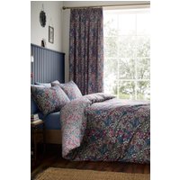 Dreams & Drapes 'Bessie' Ditsy Floral Reversible Duvet Cover Set in Navy | Size: Double