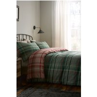 Dreams & Drapes 'Bennet Check' Brushed Cotton Duvet Cover Set in Green | Size: Double