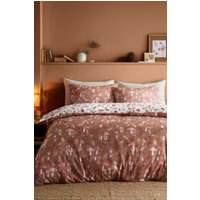 Fusion 'Woodland Dreams' Autumnal Print Reversible Duvet Cover Set in Natural | Size: Super King