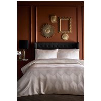 Laurence Llewelyn-Bowen 'Cocktail' Geometric Jacquard Duvet Cover Set in Ivory | Size: Super King