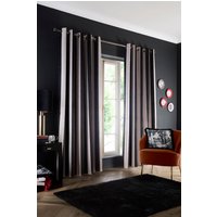 Laurence Llewelyn-Bowen 'Festivo Stripe' Striped Velvet Blackout Pair of Eyelet Curtains in Black | Size: 229 cm width x 229 cm drop