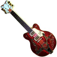 Beatles Mathew Street Rust Guitar Fridge Magnet in Red