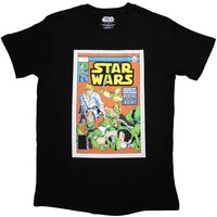 Star Wars Luke & Leia Comic Cover T-Shirt in Black | Size: Medium