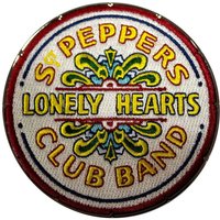 Beatles Sgt Pepper Drum Patch Fridge Magnet in White