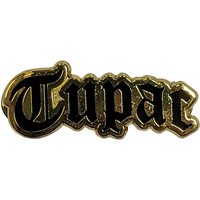 Tupac Shakur Logo Gold Pin Badge