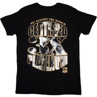 Tupac Shakur Platinum Logo T-Shirt in Black | Size: Medium