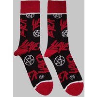 Slayer Band Logo & Pentegram Ankle Socks in Black