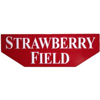 Beatles Strawberry Field Embossed Fridge Magnet in Red