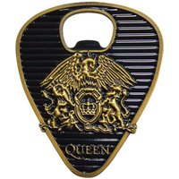 Queen Classic Gold Crest Plectrum Bottle Opener in Black