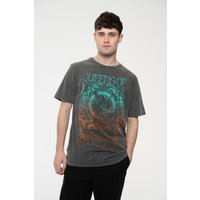 Queens Of The Stone Age Montage Limited Edition 999 Only Premium Wash T-Shirt in Grey | Size: 2XL