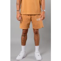 Blank Essentials Men's Cotton Blend Japanese Graphic Print Shorts in Tan | Size: Medium