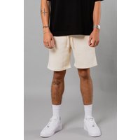 Blank Essentials Men's Cotton Blend Japanese Graphic Print Shorts in Beige | Size: XL