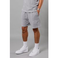 Blank Essentials Men's Cotton Blend 'Enzyme' Washed Shorts in Grey | Size: XL