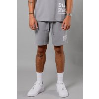 Blank Essentials Men's Cotton Blend Shorts with Graphic Print in Grey | Size: Small