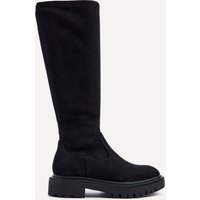 Linzi Women's Hallie Black Faux Suede High Leg Stretch Boot | Size: 4-Standard Fit