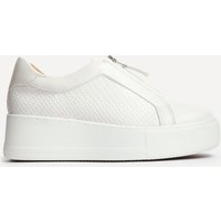 Linzi Women's Piper White Faux Leather Trainers | Size: 6-Standard Fit