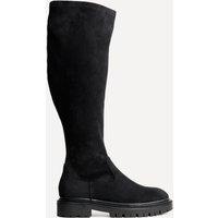 Linzi Women's Briody Wide Fit Black Faux Suede Knee High Stretch Boot | Size: 6-Wide Fit