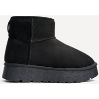 Linzi Women's Cammie Black Faux Suede Platform Ankle Boot | Size: 4-Standard Fit