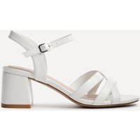 Linzi Women's Flair White Crossover Heeled Sandals | Size: 8-Standard Fit