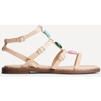 Linzi Women's Mimi Nude Gladiator Flat Sandals | Size: 5-Standard Fit