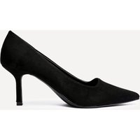 Linzi Women's Kat Black Faux Suede Court Heels | Size: 7-Standard Fit