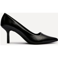 Linzi Women's Kat Black Faux Leather Court Heels | Size: 5-Standard Fit
