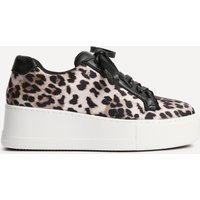 Linzi Women's Twyla Leopard Print Trainers in Yellow | Size: 3-Standard Fit