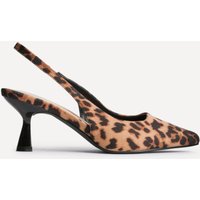 Linzi Women's Izzie Wide Fit Leopard Print Court Heels in Yellow | Size: 7-Wide Fit