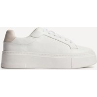 Linzi Women's Jersey White Faux Leather Trainers | Size: 5-Standard Fit