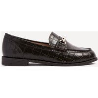 Linzi Women's Maison Brown Faux Croc Patent Leather Loafers | Size: 3-Standard Fit