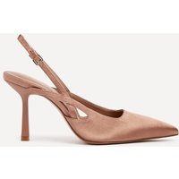 Linzi Women's Rhea Mocha Mousse Sling Back Court Heels in Brown | Size: 7-Standard Fit