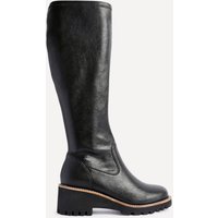 Resist Faux Leather Stretch Wedge High Leg Boot Standard Fit