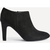 Linzi Women's Wise Black Faux Suede Low Cut Heeled Boot | Size: 6-Standard Fit