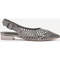Linzi Women's Carolina Pewter Faux Leather Ballet Flats in Grey | Size: 5-Standard Fit