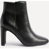 Linzi Women's Glance Black Faux Leather Block Heel Ankle Boot | Size: 6-Standard Fit